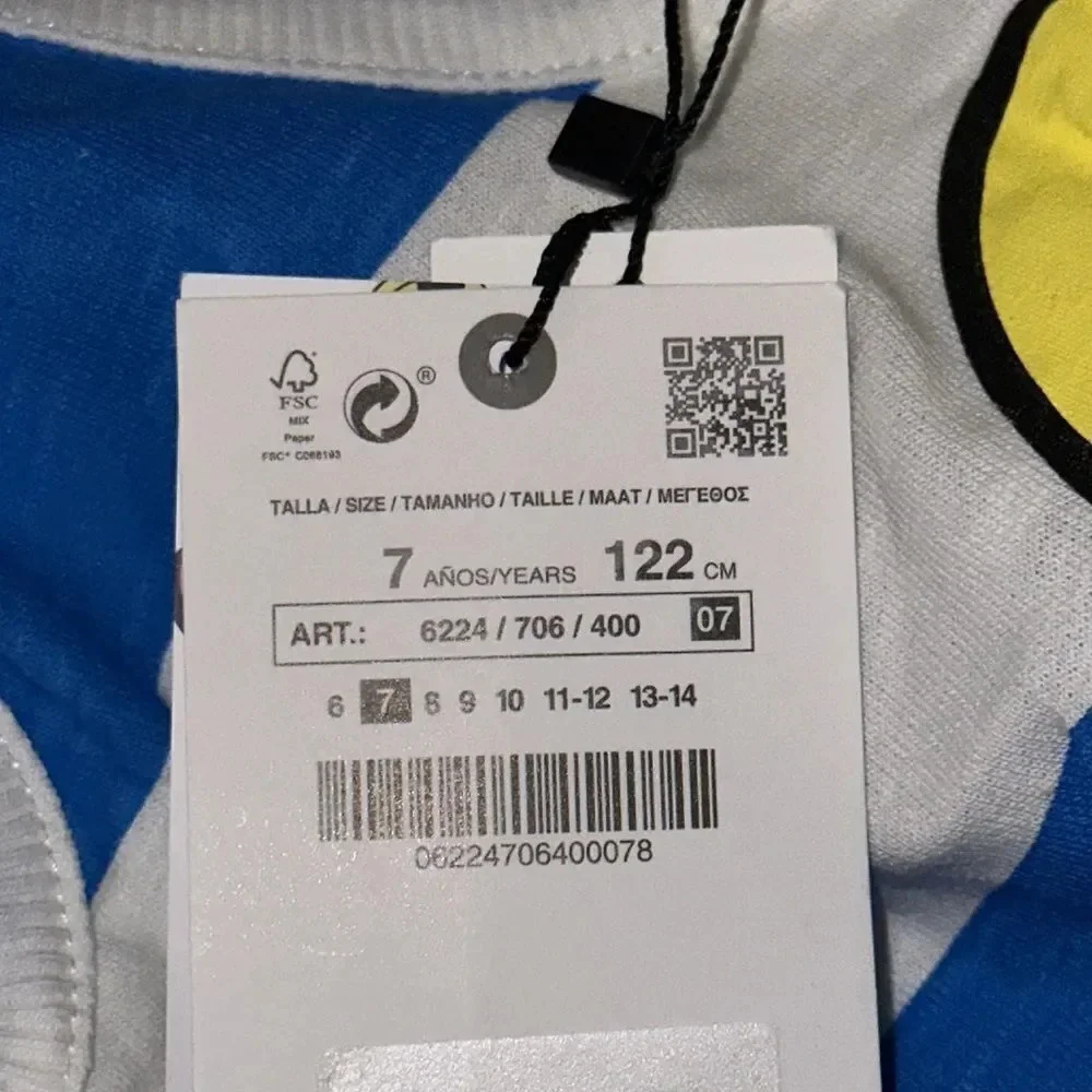 ZARA Kids Blue White SmileyWorld Happy Collection Jumpsuit NWT 6 7 12